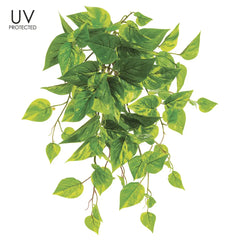 19" UV Protected PVC Pothos Leaf Bush x30 Green White Silk Plants Canada