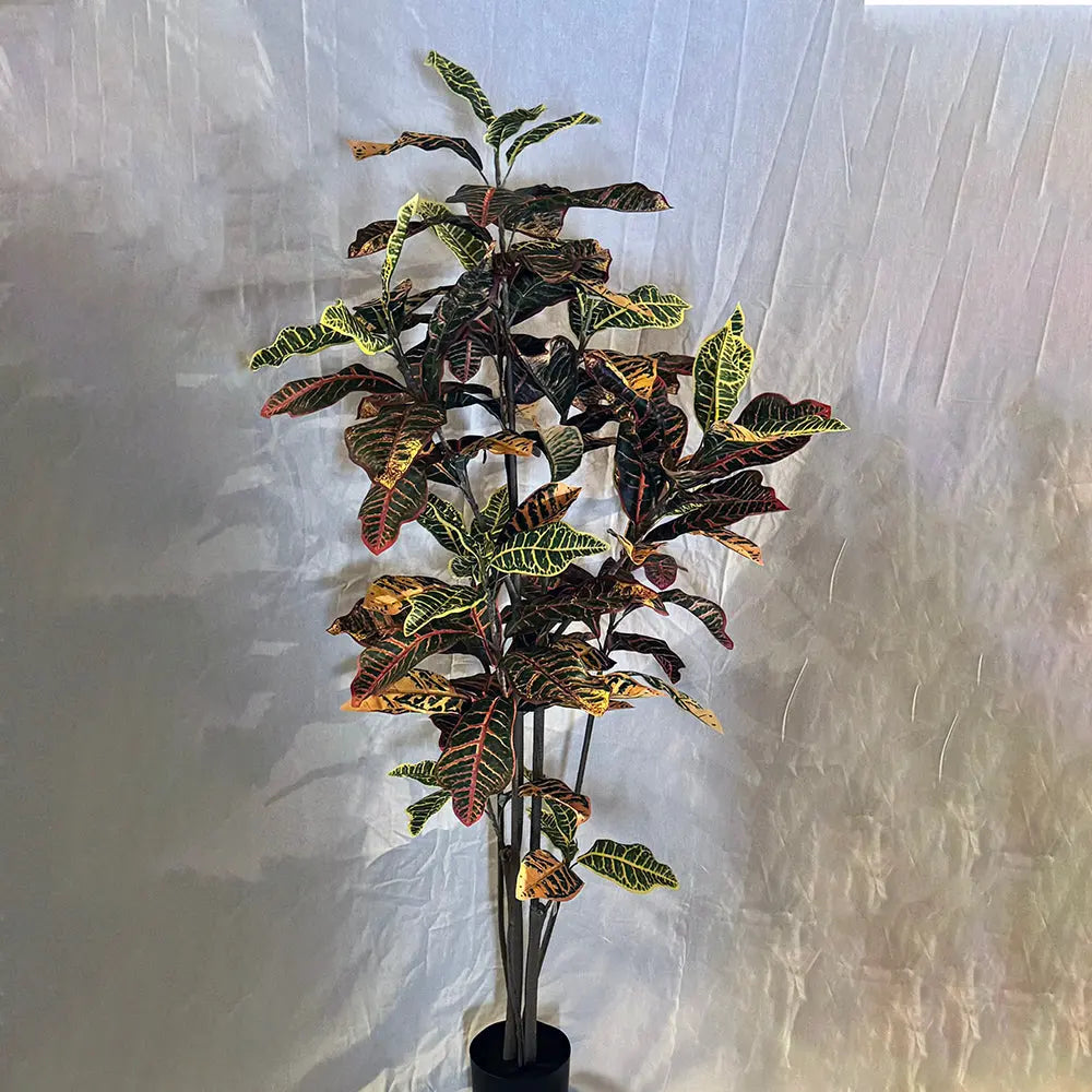 5 Foot Artificial Silk Croton Plant | Silk Plants Canada | Silk Plants ...