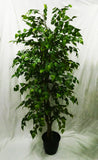 5 Foot Artificial Silk Silver Birch Tree Custom Made on Natural Wood